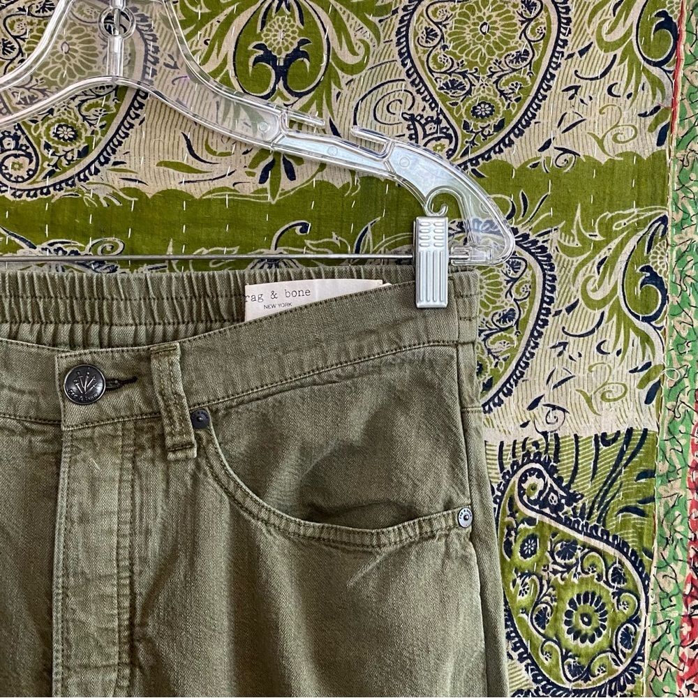 rag & bone Olive Drab Engineered Cotton Boho Jogger Pants Size 27 Best Seller - Picture 4 of 16